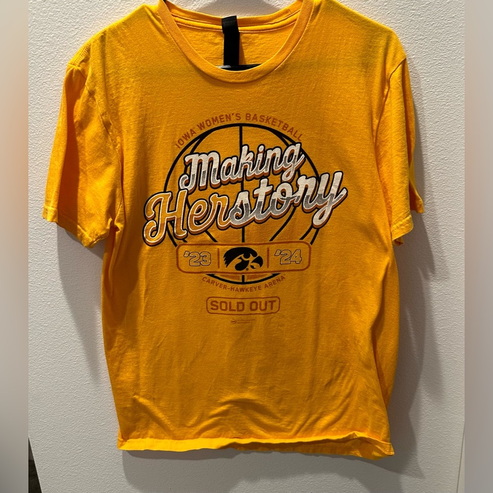 Iowa women’s basketball yellow Tshirt